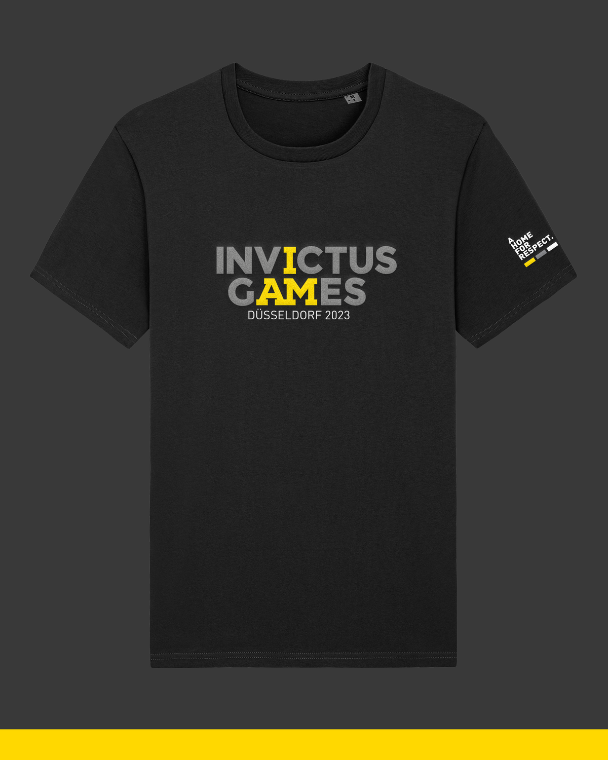 Schwarzes T-Shirt mit Invictus Games-Logo